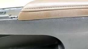 Front right door panel for Toyota Avalon 13-18, black with beige leather insert, brown leather armrest, with handle, scratches