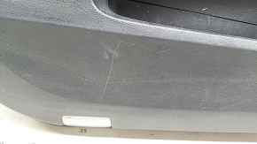 Front left door panel for Toyota Avalon 13-15, black with beige leather insert, brown leather armrest, with handle, scratches