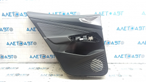 Door trim, rear left card, Volkswagen ID.4 23-25, black, gray leather armrest, silver insert