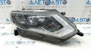 Right front headlight for Nissan Rogue 17-20 halogen, no mount, scratches, broken mount