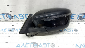 Left side mirror assembly for Nissan Rogue 17-20, 7-pin, heated, turn signal, black