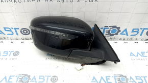 Right side mirror assembly for Nissan Rogue 17-20, 7 pins, heated, turn signal, black, scratched