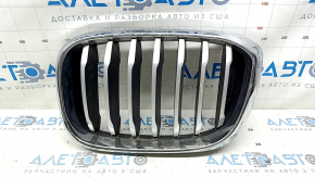 Left radiator grill BMW X3 G01 18-21 nostril, chrome frame + gray grille, bumpers, sand