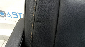Rear seats, 2nd row, left, Toyota Highlander 14-19, black leather, separate, brown stitching, needs cleaning, dents, contact with water, scratches on the lining