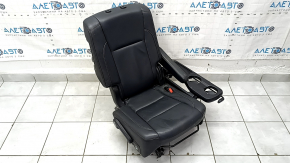 Rear seats, 2nd row, right, Toyota Highlander 14-19, black leather, separate, brown stitching, needs cleaning, dents, contact with water, scratches on the lining