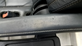 Rear seats, 2nd row, right, Toyota Highlander 14-19, black leather, separate, brown stitching, needs cleaning, dents, contact with water, scratches on the lining