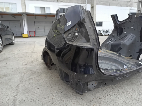 Nissan Rogue 14-20 rear left quarter wing with BSM, on the body, black, rusty, bumps, broken BSM mounting stud