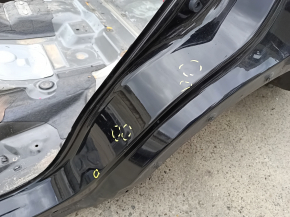 Nissan Rogue 14-20 rear left quarter wing with BSM, on the body, black, rusty, bumps, broken BSM mounting stud