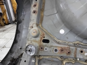 Nissan Rogue 14-20 rear left quarter wing with BSM, on the body, black, rusty, bumps, broken BSM mounting stud