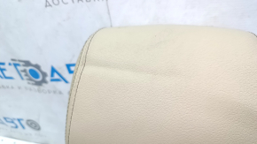 Front right headrest BMW X3 F25 11-17 beige leather, chip torn off, leather dented