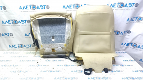 Toyota Highlander 14-19 passenger seat upholstery, beige leather, heated, with perforation