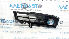 Left fog light grille frame for BMW 3 F30 16-18, partially open, with chrome molding, sand, bumps