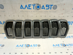 Radiator grill grill Jeep Cherokee KL 14-18 prerest, graphite, set of 7 pcs Trailhawk