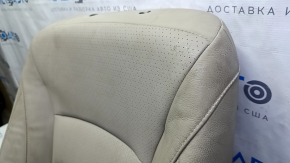 Honda Accord 13-17 passenger seat back upholstery, beige leather, perforated, heated, dry-cleanable