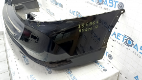 Bare rear bumper Nissan Rogue 17-20 black, scratches, dents, crack in the mount