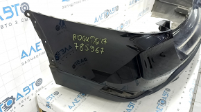 Bare rear bumper Nissan Rogue 17-20 black, scratches, dents, crack in the mount