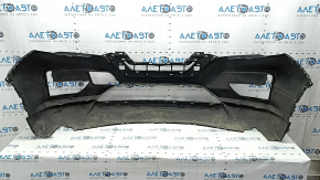 Bare front bumper Nissan Rogue 17-20 black, cracks, dents, pinched, scratches, sand