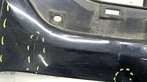 Bare front bumper Nissan Rogue 17-20 black, cracks, dents, pinched, scratches, sand