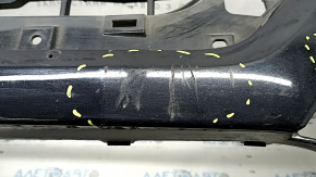 Bare front bumper Nissan Rogue 17-20 black, cracks, dents, pinched, scratches, sand