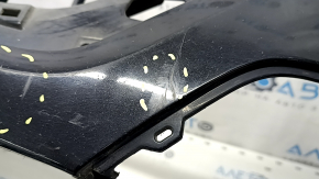 Bare front bumper Nissan Rogue 17-20 black, cracks, dents, pinched, scratches, sand