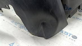 Bare front bumper Nissan Rogue 17-20 black, cracks, dents, pinched, scratches, sand