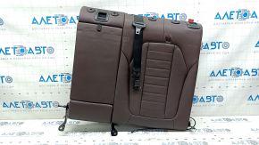Rear seat, 2nd row, upper left, BMW X3 G01 18-21 leather, brown Vernasca Mokka, with belt, with armrest, dented leather