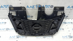 Nissan Rogue 16-17 radiator grille without camera, without radar, broken fasteners, cracks, bumps, sand
