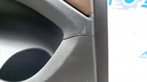 Door trim, rear left, BMW X3 G01 18-21, Vernasca Mokka brown leather, Vernasca Mokka leather armrest, dark oak insert, with backlight, with handle and overlays, scratches