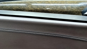 Front left door panel for BMW X3 G01 18-21 Vernasca Mokka leather, Vernasca Mokka leather armrest, dark oak insert, with backlight, with handle and overlays, scratches