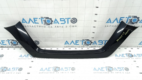 Upper front bumper molding for Nissan Rogue 17-20, gloss black, pressed, dented fastening, scratches, sand