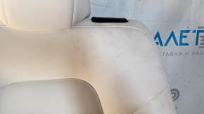 Rear seats, 2nd row, upper left, Tesla Model Y 20-25, leather, white, with belt, heated, with headrest, dry-cleanable