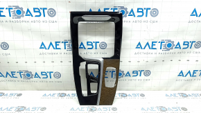 BMW X3 G01 18-21 black center console trim, dark oak Perlglanz Chrome insert, with emblem, scratches