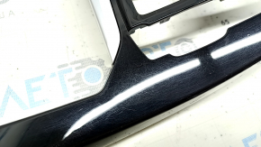 BMW X3 G01 18-21 black center console trim, dark oak Perlglanz Chrome insert, with emblem, scratches