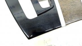 BMW X3 G01 18-21 black center console trim, dark oak Perlglanz Chrome insert, with emblem, scratches