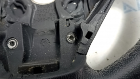 The steering wheel is bare, BMW 3 F30 12-18, black leather, Sport, with paddle shifters, without heating, with a tear and scratches.