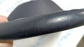 The steering wheel is bare, BMW 3 F30 12-18, black leather, Sport, with paddle shifters, without heating, with a tear and scratches.