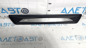 Front right outer door sill trim for BMW 3 Series F30 12-18, black with chrome, scratches, nicks