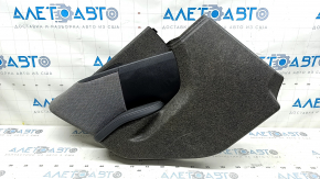 BMW i3 14-21 rear left door trim, black leather armrest, gray cloth insert, with overlay