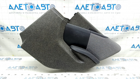 BMW i3 14-21 black rear right door trim, black leather armrest, gray cloth insert, with overlay