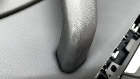 Black rear left door panel for Audi A4 B9 17-19, black leather armrest, black leather insert, with handle and speaker grilles and button, worn, dents