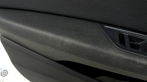 Front left door panel for Audi A4 B9 17-19, black, black leather armrest, black leather insert, for seat memory, with handle and speaker grilles, worn, needs cleaning