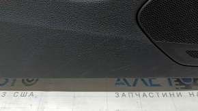 Front left door panel for Audi A4 B9 17-19, black, black leather armrest, black leather insert, for seat memory, with handle and speaker grilles, worn, needs cleaning