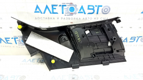 BMW i3 14-21 black lower left rear pillar trim, black leather armrest, with gray cloth insert