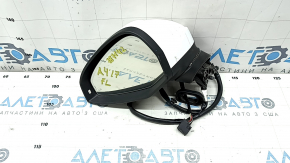 Left side mirror assembly for Audi A4 B9 17-19, 12 pins, white, turn signal, auto-dimming, memory, scratches