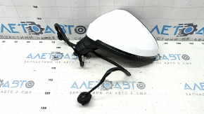 Left side mirror assembly for Audi A4 B9 17-19, 12 pins, white, turn signal, auto-dimming, memory, scratches
