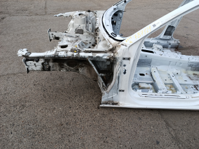 Front left quarter panel of an Audi A4 B9 17-20 on the body, white