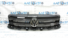Radiator grill assembly VW Tiguan 12-18 rest with badge, TONG YANG, CAPA, swollen chrome