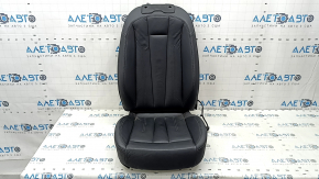 Audi A4 B9 17-19 passenger seat upholstery, black leather, heated, needs cleaning, scuffed, water contact