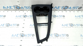 Audi A4 B9 17-19 center console trim with cup holders, black, scratched