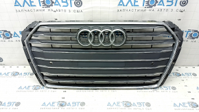 Audi A4 B9 17 radiator grille assembly with emblem, for parking sensors, light chrome, sand